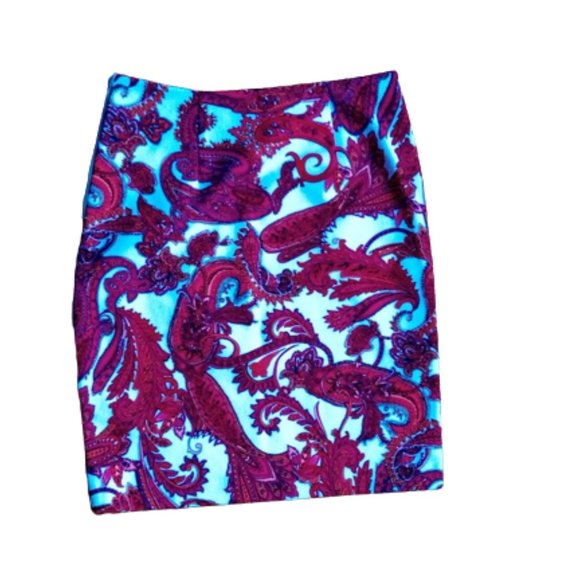 VINTAGE Red Floral Skirt Blazer Set Size 4 - Picture 5 of 8